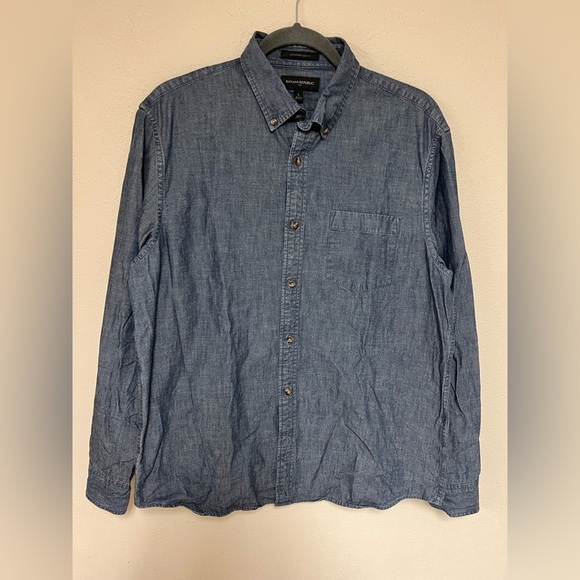 Banana Republic untucked slim fit cotton button down L - Picture 2 of 7